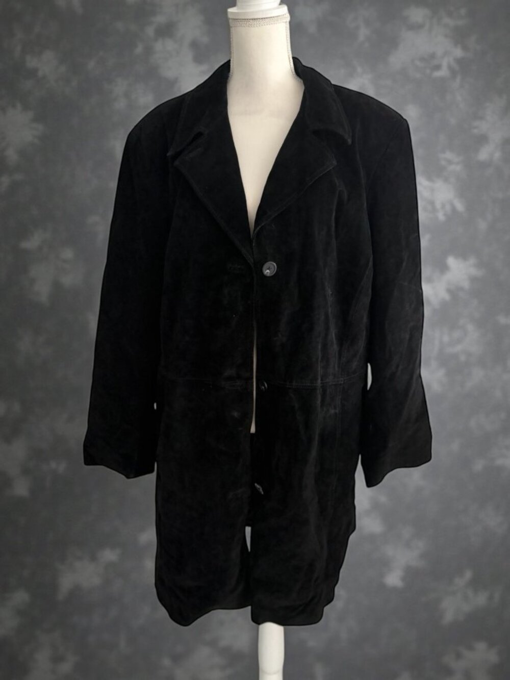 ALFANI Woman Black Sueded Leather Jacket Size 3X